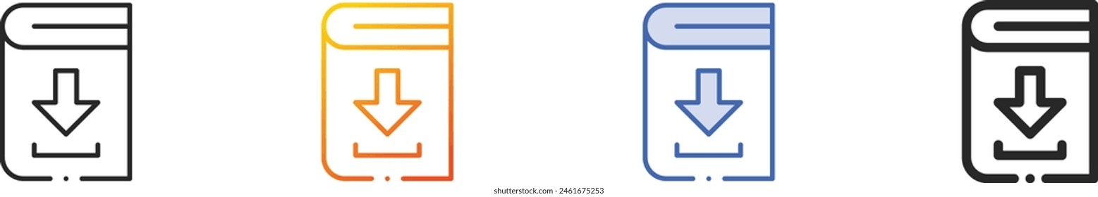 book icon.Thin Linear, Gradient, Blue Stroke and bold Style Design Isolated On White Background