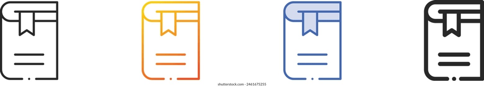 book icon.Thin Linear, Gradient, Blue Stroke and bold Style Design Isolated On White Background