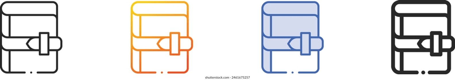 book icon.Thin Linear, Gradient, Blue Stroke and bold Style Design Isolated On White Background