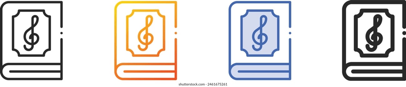 book icon.Thin Linear, Gradient, Blue Stroke and bold Style Design Isolated On White Background