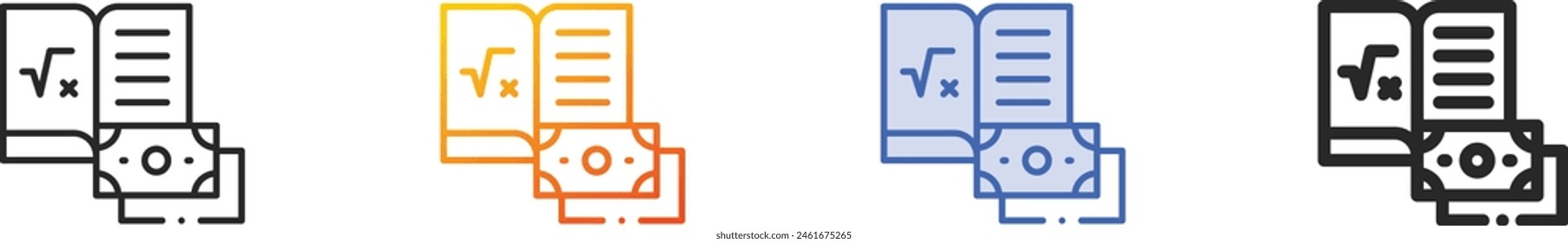 book icon.Thin Linear, Gradient, Blue Stroke and bold Style Design Isolated On White Background
