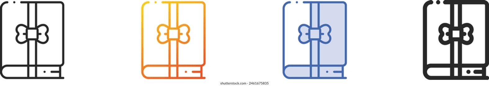 book icon.Thin Linear, Gradient, Blue Stroke and bold Style Design Isolated On White Background
