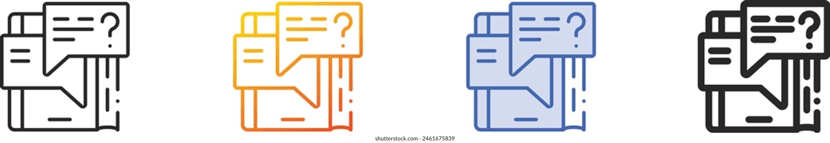 book icon.Thin Linear, Gradient, Blue Stroke and bold Style Design Isolated On White Background
