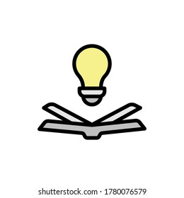 Book, idea, bulb icon. Simple color with outline vector elements of knowledge icons for ui and ux, website or mobile application