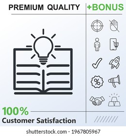 Book and idea icon graphic elements for your work
