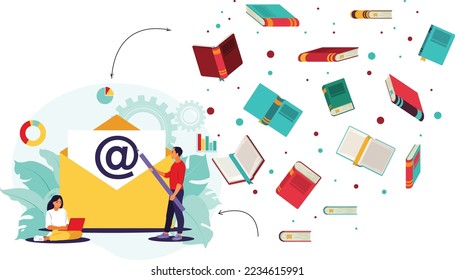 Libro Idea Educación Escolar Estilo Plano