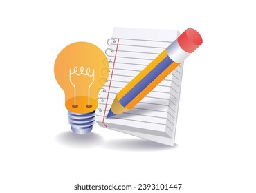 Book illustration concept of recording ideas