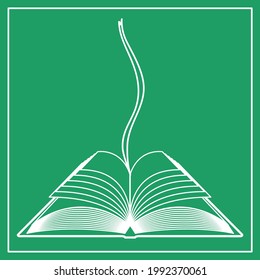 Book Illustration with Green Background.