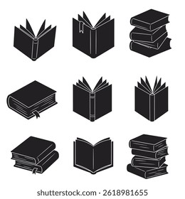 Book Illustration icon. Set Book Logo vector