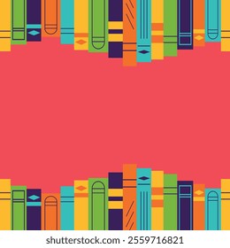 Book illustration. Literary education in flat style with copy space. Concepts for web banner, background, wallpaper, advertising. Vector illustration.	