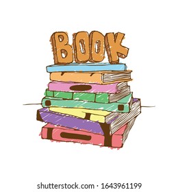 book illustration vector hand drawn colour cute for web design color book 