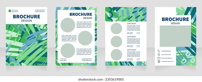 Diseño de folletos en blanco para artistas de ilustraciones de libros. Conjunto de plantillas con espacio de copia para texto. Recopilación de informes corporativos prefabricados. Editable 4 páginas de papel. Fuentes Sans, Myriad Pro, fuentes ariales usadas