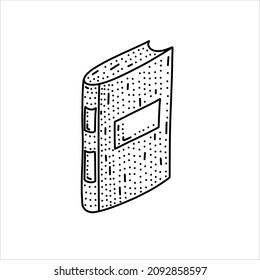 Book image in doodle style. Isolated on white vector illustration.