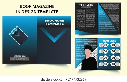 Book InDesign Magazine In design Brochure Template vector design.