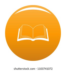 Book information icon. Simple illustration of book information vector icon for any design orange