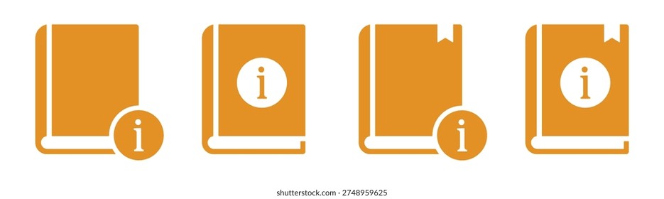 Book information set icon illustration