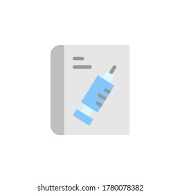 Book, injection icon. Simple color vector elements of knowledge icons for ui and ux, website or mobile application