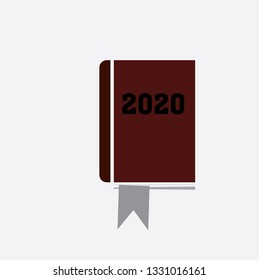 book with inscription 2020 happy new year,vector best flat design.