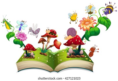 Book of insects in the garden illustration