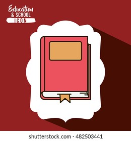 Book inside frame icon. School education learning and study theme. Vector illustration