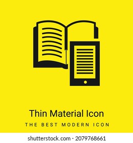 Book And Ipad minimal bright yellow material icon