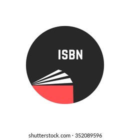 book with isbn in circle. concept of booklet, ebook, commercial standard, literature, open book logo, press. isolated on transparent background. flat style trend modern logotype design vector illustration