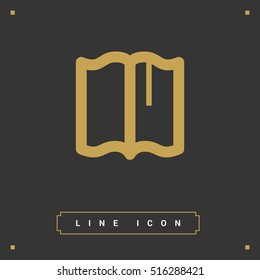 Book isolated minimal single flat linear icon for application and info-graphic. Read line vector icon for websites and mobile minimalistic flat design.