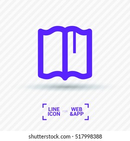 Book isolated minimal single flat linear icon for application and info-graphic. Read line vector icon for websites and mobile minimalistic flat design.
