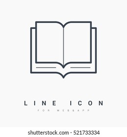 Book isolated minimal single flat linear icon for application and info-graphic. Read line vector icon for websites and mobile minimalistic flat design.