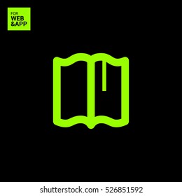Book isolated minimal single flat linear icon for application and info-graphic. Read line vector icon for websites and mobile minimalistic flat design.