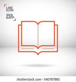 Book isolated minimal single flat linear icon for application and info-graphic. Read line vector icon for websites and mobile minimalistic flat design.