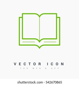Book isolated minimal single flat linear icon for application and info-graphic. Read line vector icon for websites and mobile minimalistic flat design.