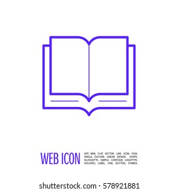 Book isolated minimal single flat linear icon for application and info-graphic. Read line vector icon for websites and mobile minimalistic flat design.