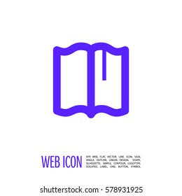 Book isolated minimal single flat linear icon for application and info-graphic. Read line vector icon for websites and mobile minimalistic flat design.