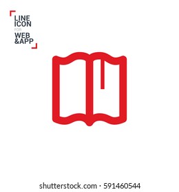 Book isolated minimal single flat linear icon for application and info-graphic. Read line vector icon for websites and mobile minimalistic flat design.