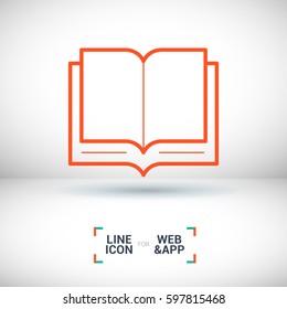 Book isolated minimal single flat linear icon for application and info-graphic. Read line vector icon for websites and mobile minimalistic flat design.