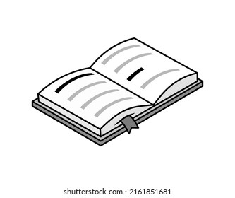 Book isometric design icon. Vector web illustration. 3d colorful concept