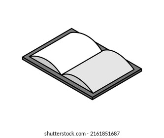 Book isometric design icon. Vector web illustration. 3d colorful concept