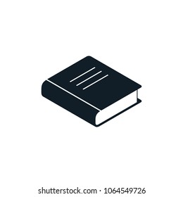 Book Isometric Icon isolated on white. Vector flat symbol.