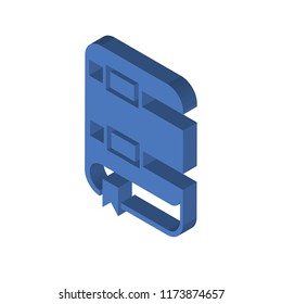 Book isometric left top view 3D icon