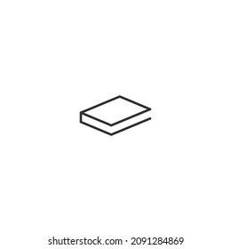 Icon der isometrischen Buchlinie, bearbeiteter Strich