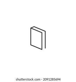 icono de línea isométrica del libro, icono de trazo editable