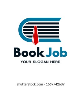 Book job vector logo template. This design use tie symbol. Suitable for business.