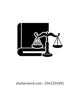 Book Justice logo. Book and Justice scale icon vector. Court icon. lawyer and justice icon logo vector.