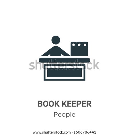 Book keeper glyph icon vector on white background. Flat vector book keeper icon symbol sign from modern people collection for mobile concept and web apps design.