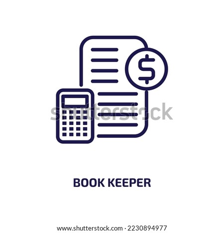 book keeper icon from people collection. Thin linear book keeper, businessman, person outline icon isolated on white background. Line vector book keeper sign, symbol for web and mobile