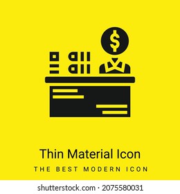 icono de material amarillo brillante mínimo para el encargado del libro