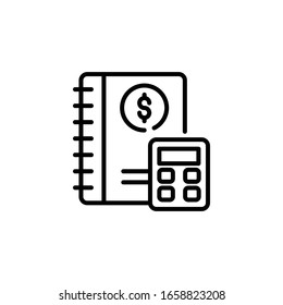 Book keeping Vector Line Illustration. Business and Finance icon 