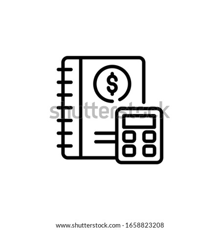 Book keeping Vector Line Illustration. Business and Finance icon 