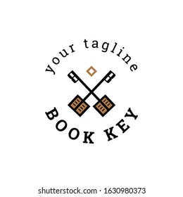 Book key logo. Vector design